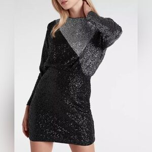 Express Color Block Sequin dress